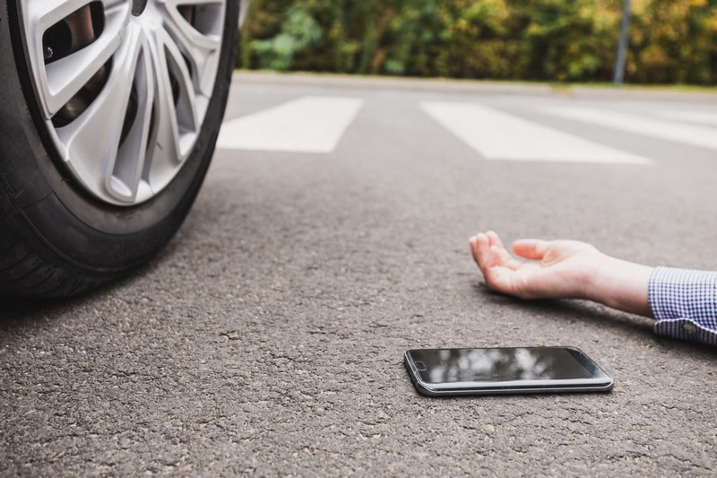 hit pedestrian with car