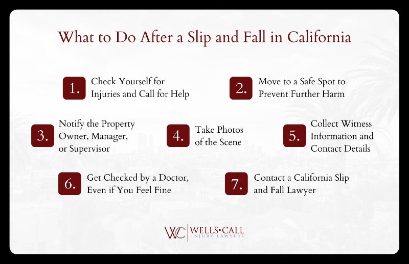 what to do after slip and fall california
